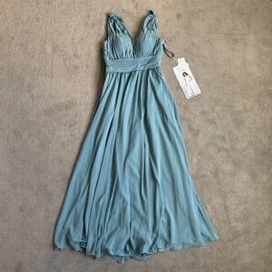 NWT Morilee Chiffon Bridesmaid Dress V-Neckline + V-Back, Size 12, Deep Sea